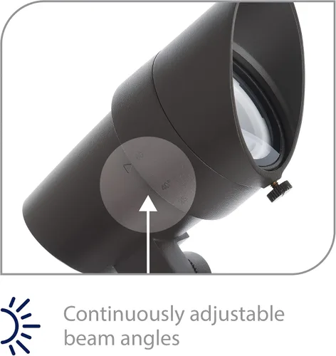 Miniatura 3 de WAC Iluminación de paisaje, luz LED de 12 V de tamaño pequeño con ángulo de haz ajustable y control de brillo integral, 50-420 lúmenes, 3000 K, Negro
