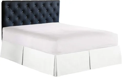 Miniatura 13 de Falda de cama plisada tipo caja de algodón 100% con 800 hilos - Volante plisado de lujo contra el polvo, falda de cama moderna de calidad hotelera