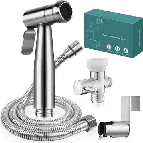 Miniatura 8 de Nueva versión de pulverizador de bidé de mano para inodoro, juego de rociador de bidé de baño de acero inoxidable de primera calidad, rociador