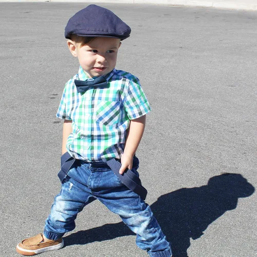 Miniatura 52 de Born to Love Gorro de conductor a rayas para niños pequeños