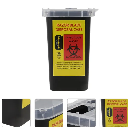 Miniatura 6 de LALAFINA Soporte de reciclaje para peluquería usado Banco Shalon Barber Recolectar Tienda de almacenamiento de fábrica Barbería Contenedor Cuchillas
