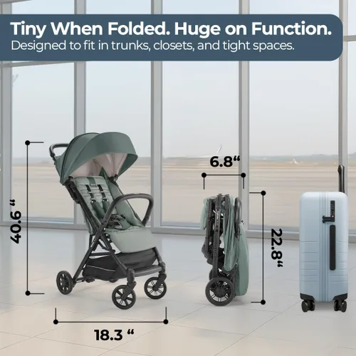 Miniatura 3 de Inglesina Quid 2 - Cochecito de viaje ligero ultra compacto, para bebés y niños pequeños, asiento reclinable, plegable, toldo plegable, 3 meses - 50