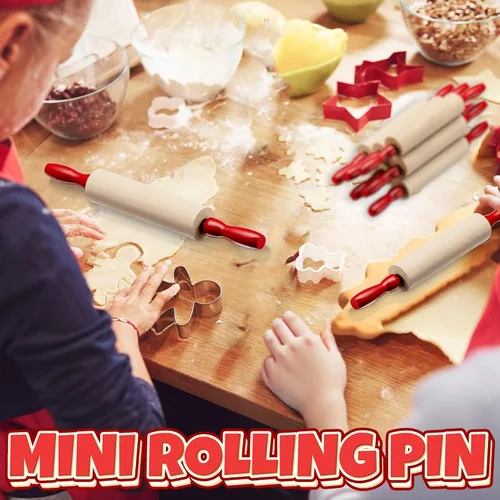 Miniatura 3 de Mini rodillo de 7.5 pulgadas (6 unidades) para niños, juego de rodillos para masa, accesorios de masa de juego, pin pequeño para masa, rodillos