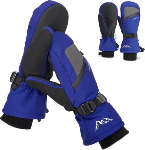 Miniatura 7 de Caracaleap Guantes de esquí de invierno para hombres y mujeres para clima frío, guantes de snowboard cálidos, guantes impermeables para deportes