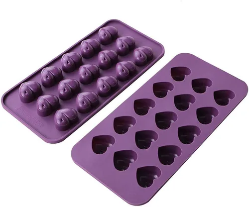 Miniatura 4 de Webake Candy Molds - Moldes de silicona para chocolate, 15 cavidades para gomitas, gelatina, fondant, cubitos de hielo, crayón, resina, paquete de 2