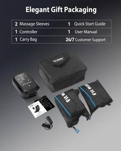 Miniatura 7 de FIT KING Botas de masaje de compresión completa para piernas mejoradas, sistema profesional de recuperación de compresión de aire para circulación