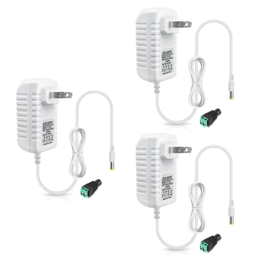 Miniatura 14 de Fuente de alimentación de 12 V, fuente de alimentación de 12 voltios 3A 36 W CC con interruptor de encendido y apagado, adaptador de corriente LED