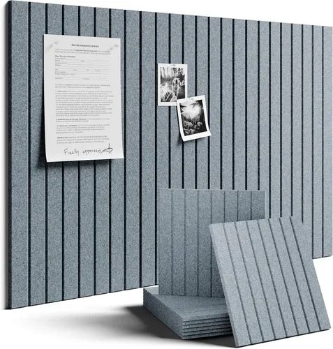 Miniatura 92 de Tablero de anuncios de fieltro grande de 36 x 24 pulgadas, alternativa al tablero de corcho – Paquete de 6 con 40 pestañas adhesivas extraíbles