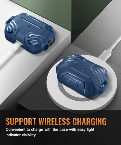 Miniatura 4 de MOBOSI Funda para AirPods Pro 2 con cerradura, compatible con funda Airpod Pro de 2ª/1ª generación, funda protectora de grado militar con kit