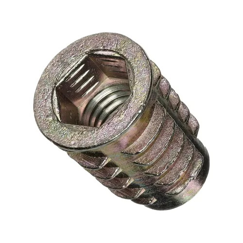 Miniatura 19 de E-Z LOK Inserto roscado para madera blanda, insertos de rosca hexagonal de zinc 1/4-20 roscas internas, 0.512 in de longitud, paquete de 100