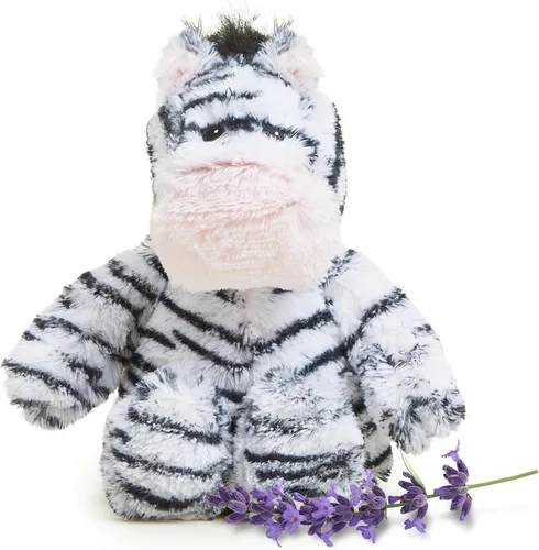 warmies Animales de peluche para microondas y pesados, cebra – Animal de peluche de cebra calentado con aroma a lavanda – Felpa apta para microondas