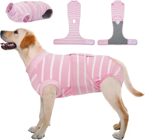 Miniatura 32 de Kuoser - Traje de recuperación para cirugía de perro, traje de recuperación suave y transpirable para perros, para esterilización femenina