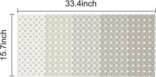 Miniatura 5 de BEMISO Tapete de ducha antideslizante con ventosas y agujeros de drenaje, tapete de baño para bañera, 33.4 x 15.7 pulgadas, tamaño grande