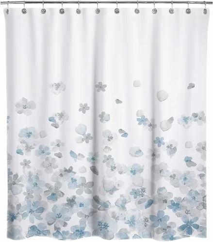 Miniatura 11 de Sunlit Design 36 x 72 Pulgadas Cortina de Ducha Azul y Gris Pequeña para Estacionamiento, Cortinas de Baño Estrechas de Medio Tamaño para RV
