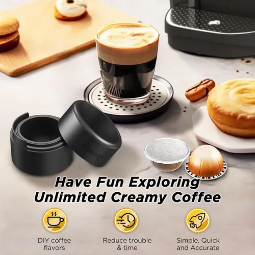 Miniatura 7 de CAPMESSO Kit de recarga de cápsulas Vertuo reutilizables, sellado más rápido, cápsulas Nespresso Vertuo reutilizables con cepillo de llenado