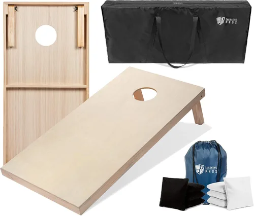Miniatura 25 de Tailgating Pros Tablas para juego de cornhole - 4 x 2 pies y 3 x 2 pies. Juego de cornhole con estuche de transporte y juego de 8 bolsas de maíz