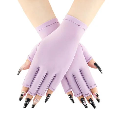 COOLJOB Guantes anti-UV para lámpara de uñas, guantes profesionales de protección UV UPF50+ para manicuras, cuidado de la piel artística sin dedos,