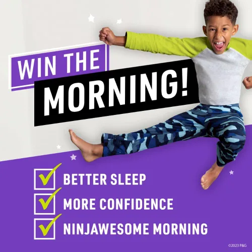 Miniatura 2 de Pampers Ninjamas + Oral-B Cepillo de dientes, pantalones de entrenamiento nocturno para niños, 68 unidades, talla L y Oral-B Kids Power Cepillo