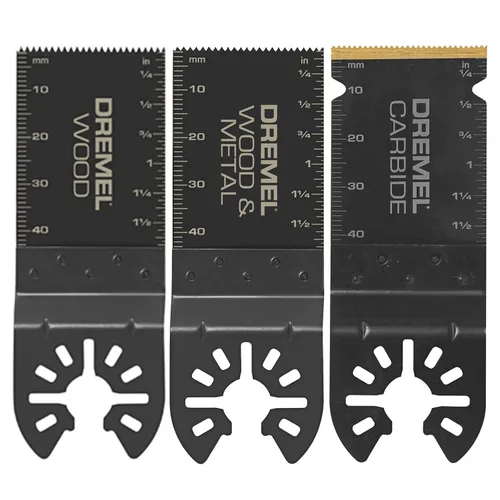 Dremel MM488B - Paquete variado de cuchillas oscilantes multiherramienta, hojas de sierra universales de corte empotrado