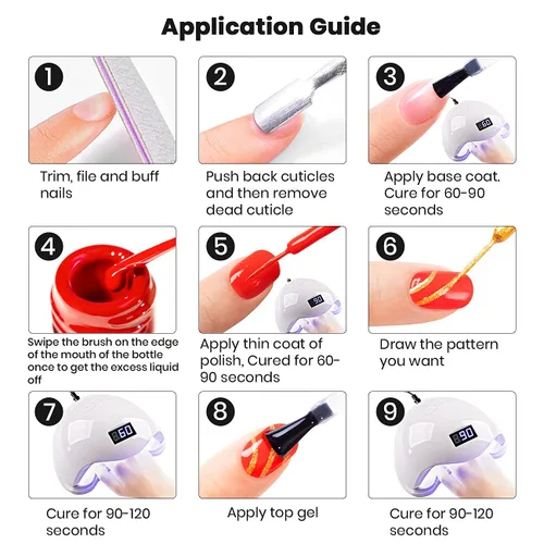 Miniatura 8 de RARJSM Juego de esmaltes de uñas de gel que cambian de color de temperatura, 12 colores que cambian el estado de ánimo, rosa, naranja, rojo, azul
