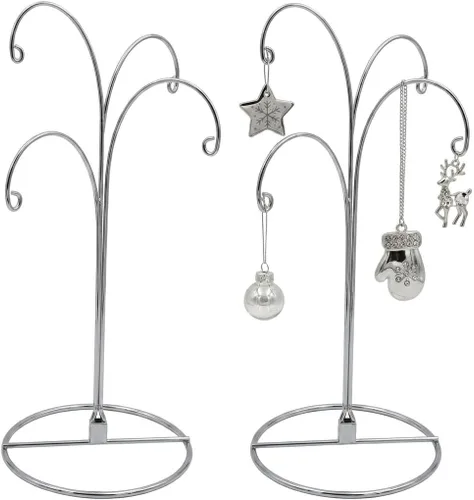 Miniatura 10 de HOHIYA Soporte de exhibición de adornos de 12 pulgadas, paquete de 2 soportes de metal de 4 brazos para decoraciones de Navidad, adornos colgantes