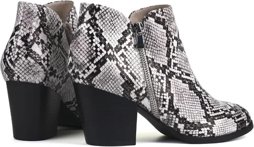 Miniatura 5 de firelli Botas de tobillo para mujer, botas de tacón bajo con punta redonda y cremallera