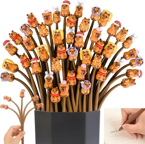 Miniatura 24 de LiYiQ 50 bolígrafos de ajolote para aliviar el estrés y aliviar el estrés, bolígrafos divertidos y lindos bolígrafos para la ansiedad, bolígrafos