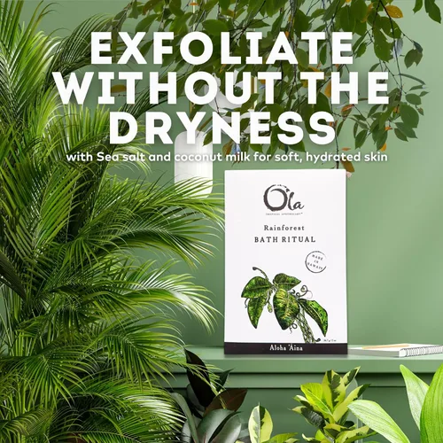 Ola Tropical Apothecary Rainforest - Rituales de baño de sal marina hawaiana perfumada - 2 onzas