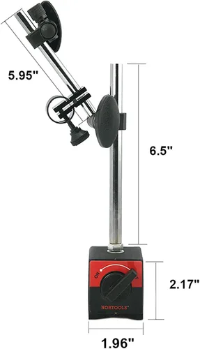 Miniatura 2 de Base magnética, soporte de calibre de dial, base magnética para indicadores de dial con ajuste fino, soporte de herramienta de brazo largo