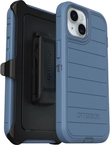 OtterBox Funda para iPhone 14 y iPhone 13 (solamente) Defender Series - Jeans azul bebé (azul) - Sin pantalla - Resistente y duradera - con