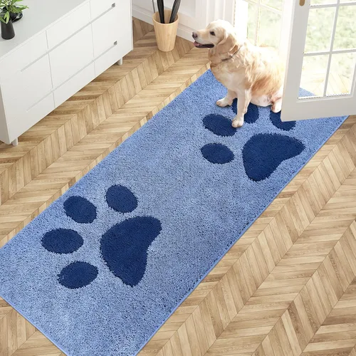 Miniatura 14 de PURRUGS Tapete para puerta que atrapa la suciedad, 32 x 70 pulgadas, antideslizante, lavable a máquina, tapete de microfibra para entrada, tapete