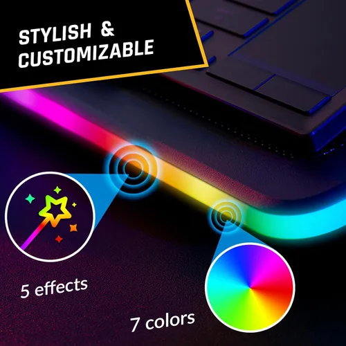 Miniatura 5 de KLIM Ultimate - Almohadilla de refrigeración RGB para laptop con borde LED, nuevo - Enfriador para laptop para juegos - Ventilador alimentado por