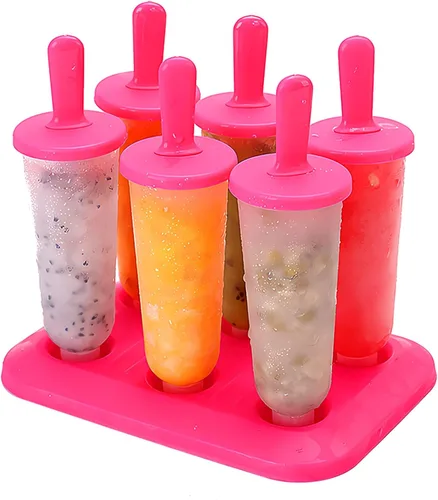Miniatura 10 de 6 moldes para paletas de hielo, moldes de paletas con palos, para paletas de helado de bricolaje (verde, largo)