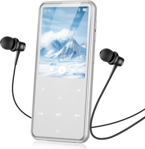 Miniatura 15 de AGPTEK Reproductor MP3 de 64 GB con Bluetooth, M3 Reproductor de música de 2.4 pulgadas con altavoz y radio FM, botones táctiles, soporta hasta 128