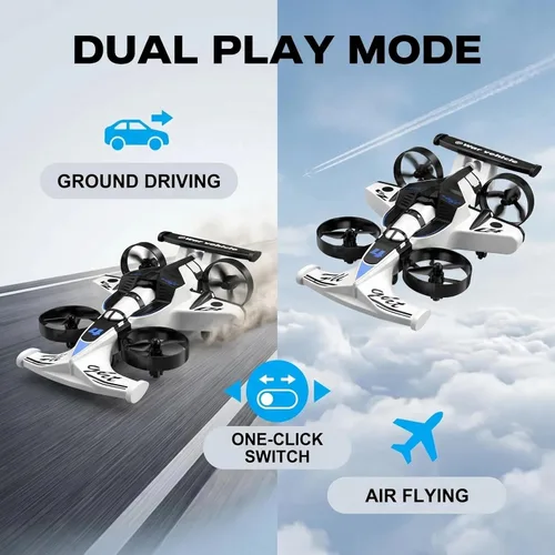 Miniatura 4 de Juguete de coche y avión volador a control remoto, juguetes para niños y niñas, dron helicóptero estilo jet con capacidad de giro de 360°, aviones