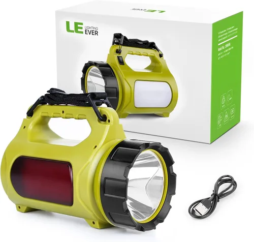 Miniatura 7 de Linterna LED recargable LE, elementos esenciales de camping, 1000 lm, 5 modos de luz, banco de energía, impermeable IPX4, linterna para emergencias