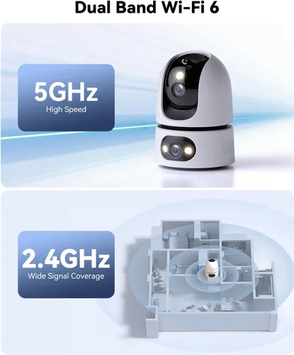 Miniatura 5 de Imou Cámara de seguridad de 10 MP para interiores, monitor de bebé de doble lente con inclinación panorámica de 360°, cámara para seguridad