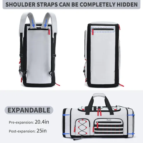 Miniatura 4 de Bosstin Bolsa de gimnasio para hombres y mujeres, 45L de viaje, bolsa de lona deportiva, mochila de viaje para gimnasio y fin de semana