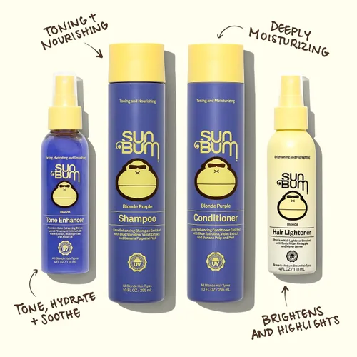 Miniatura 4 de Sun Bum Potenciador de tono rubio, neutraliza el latón y mejora el color y el brillo del cabello rubio, protege el tóner contra los rayos UV