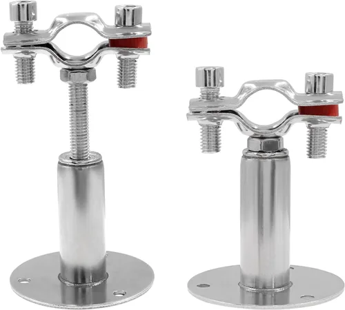 Miniatura 2 de Hitefu Soporte de tubo de techo de acero inoxidable 304 de 1/2 pulgada con tornillos, kit de soporte de abrazadera de montaje en techo ajustable