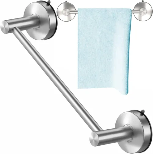 Miniatura 7 de DGYB Barra de Toalla con Ventosa para Baño 17 Pulgadas Soporte de Toalla Negro Mate Toallero de Acero Inoxidable Premium para Cocina Montado