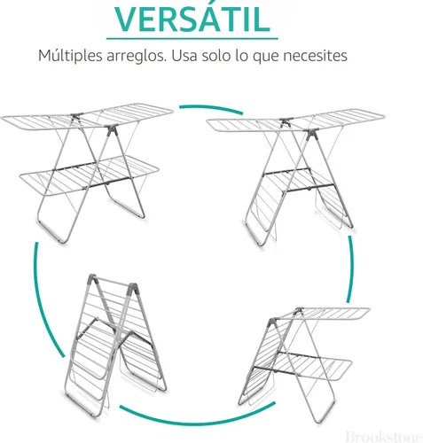 Miniatura 4 de BROOKSTONE – Extra Grande – Con Doble Espacio – Estante de Secado de Ropa Plegable de 2 Niveles, para Interior/Exterior