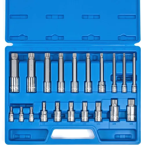 Miniatura 6 de NEIKO 10078A XZN Juego de dados de broca cuadrada triple 11 piezas largas y cortas 12 puntos Acero CrV