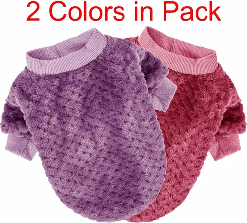 Miniatura 2 de Suéter para perro, paquete de 2 o 3 suéteres para perros pequeños, medianos o gatos, ropa cálida y suave de franela para perros, niña o niño