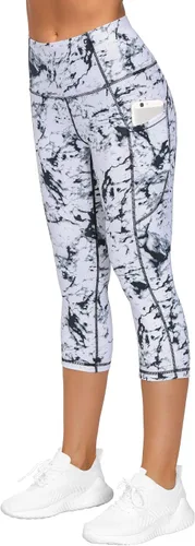 Miniatura 4 de THE GYM PEOPLE - Pantalones deportivos de yoga gruesos de tiro alto para mujer, con bolsillos y control de abdomen, leggings para entrenar y correr