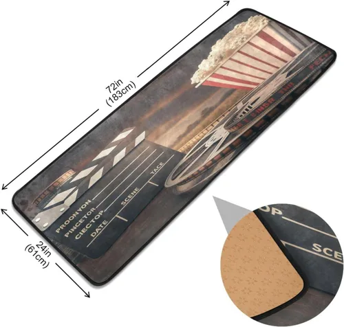 Miniatura 3 de Kigai Alfombra de pasillo de palomitas de maíz para cine de 24 x 72 pulgadas, ultra suave, antideslizante, lavable, para cocina, baño, entrada