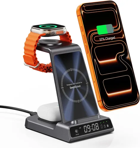 Miniatura 9 de Cargador inalámbrico para iPhone 17, estación de carga 3 en 1 para Apple Watch 11/10/9/8/7/6/5, Ultra 3/SE 3, para iPhone 17/16/15/14/13/12/11/X