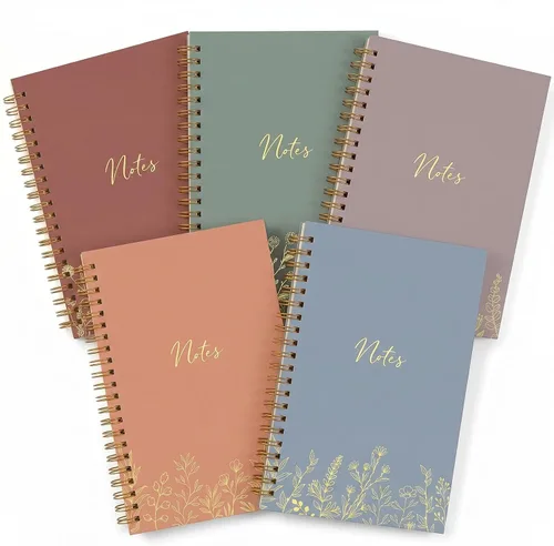 Miniatura 11 de Gueevin Paquete de 5 Cuadernos en Espiral Estéticos Suministros Escolares A5 Rayado Ancho 160 Páginas/80 Hojas Cuaderno Lindo para Trabajo