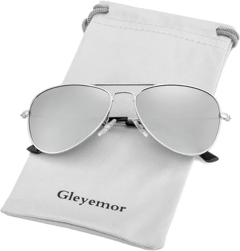 Miniatura 100 de Gleyemor Lentes de sol polarizados estilo aviador para niños y niñas, jóvenes, adolescentes, dos tamaños de 1.969 in y 2.047 in