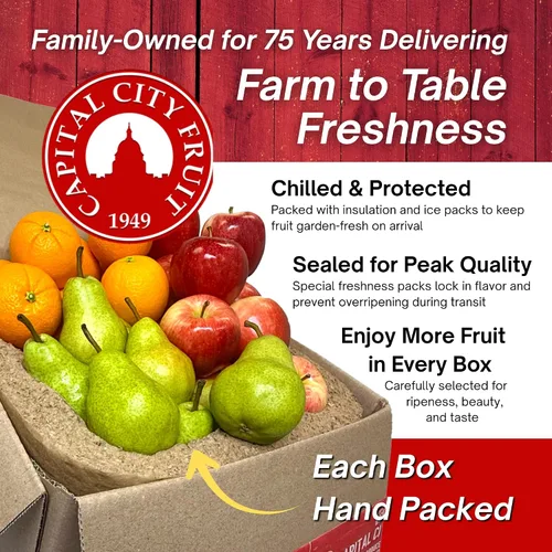 Miniatura 2 de Capital City - Caja de regalo de frutas y peras frescas Regalo para vacaciones, agradecimiento, mejorate Caja de regalo de condolencias Fruta